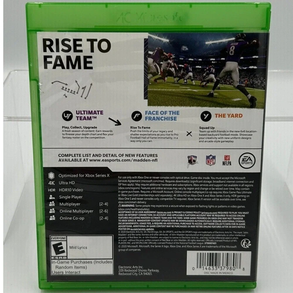 EA Sports Madden NFL 21 Xbox One Series X Green Good‎ Snoopy Bonus Disc